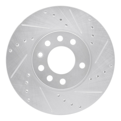 R1 03-11 Cadillac BLS (Mexico) Front Right Drilled & Slotted Silver Brake Rotor EDZ-65015R