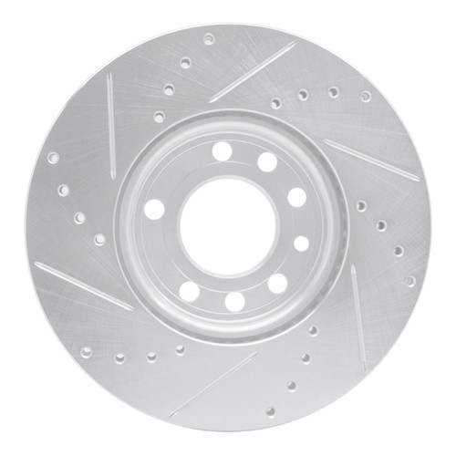 R1 03-11 Cadillac BLS (Mexico) Front Right Drilled & Slotted Silver Brake Rotor EDZ-65015R