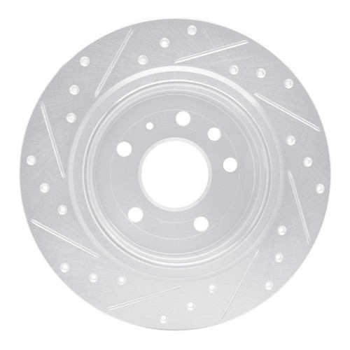 R1 99-10 Saab 9-5 Rear Right Drilled & Slotted Silver Brake Rotor