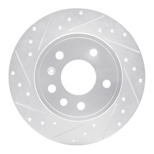 R1 97-08 Chevrolet ASTRA (Mexico) Rear Left Drilled & Slotted Silver Brake Rotor