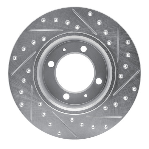 R1 81-87 Saab 900 Front Left Drilled & Slotted Silver Brake Rotor