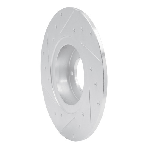 R1 62-80 MG MGB Front Right Drilled & Slotted Silver Brake Rotor