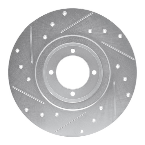 R1 62-80 MG MGB Front Right Drilled & Slotted Silver Brake Rotor