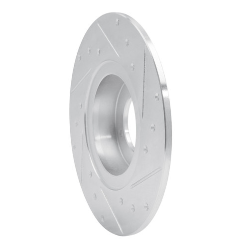 R1 62-80 MG MGB Front Left Drilled & Slotted Silver Brake Rotor