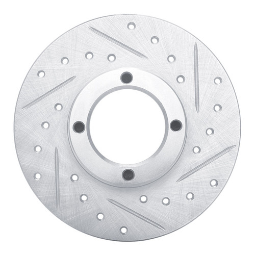 R1 63-79 Austin Healey Sprite Front Right Drilled & Slotted Silver Brake Rotor EDZ-64000R