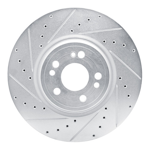 R1 20-25 Mercedes-Benz GLE350 Front Left Drilled & Slotted Silver Brake Rotor