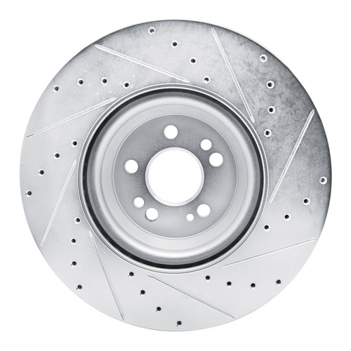 R1 20-25 Mercedes-Benz GLE350 Front Left Drilled & Slotted Silver Brake Rotor