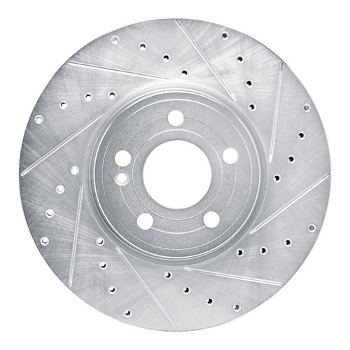 R1 19-26 Mercedes-Benz A220 Front Right Drilled & Slotted Silver Brake Rotor