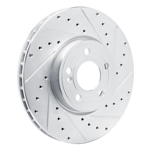 R1 19-26 Mercedes-Benz A220 Front Right Drilled & Slotted Silver Brake Rotor