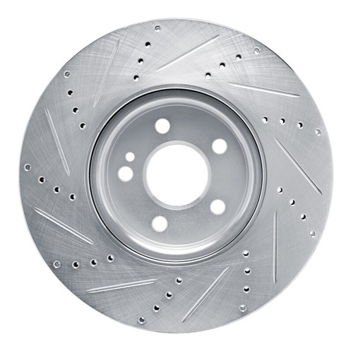 R1 19-25 Mercedes-Benz A220 Front Right Drilled & Slotted Silver Brake Rotor