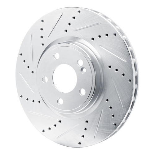 R1 19-25 Mercedes-Benz CLA250 Front Left Drilled & Slotted Silver Brake Rotor