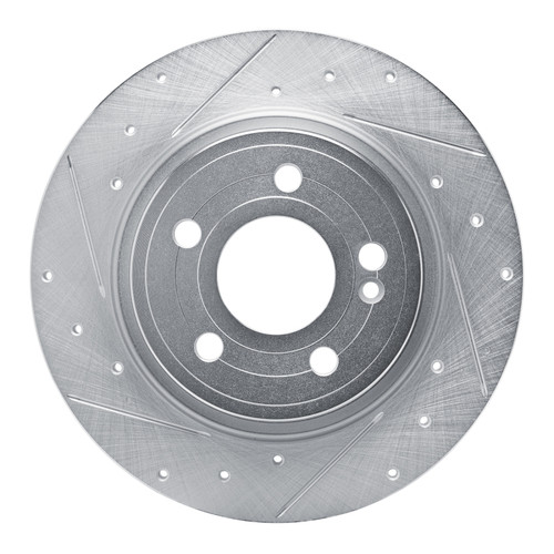 R1 19-26 Mercedes-Benz A220 Rear Left Drilled & Slotted Silver Brake Rotor