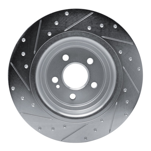 R1 20-25 Mercedes-Benz GLE350 Rear Right Drilled & Slotted Silver Brake Rotor