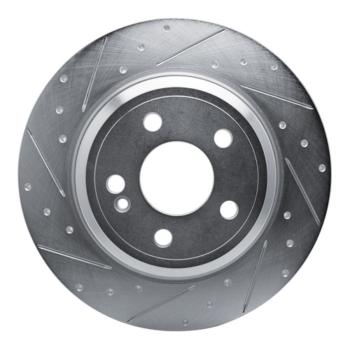 R1 20-25 Mercedes-Benz GLE350 Rear Left Drilled & Slotted Silver Brake Rotor