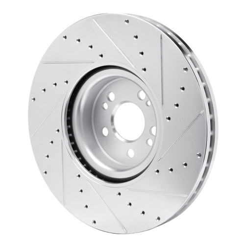 R1 20-26 Mercedes-Benz GLE350 Front Left Drilled & Slotted Silver Brake Rotor