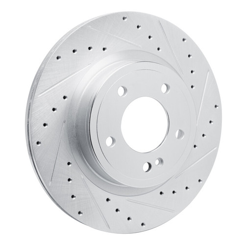 R1 19-25 Mercedes-Benz G550 Rear Right Drilled & Slotted Silver Brake Rotor