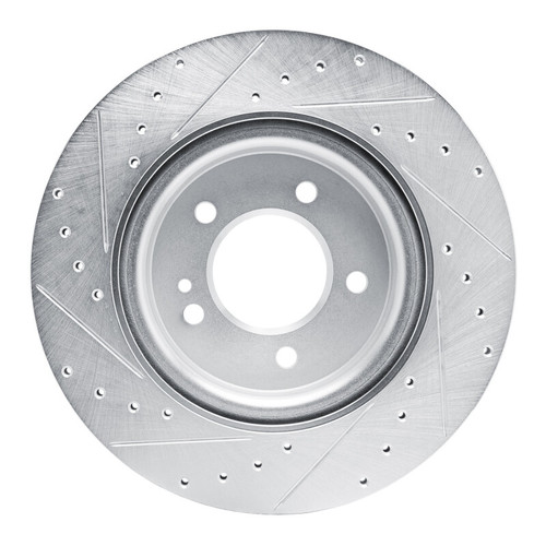 R1 19-25 Mercedes-Benz G550 Rear Right Drilled & Slotted Silver Brake Rotor