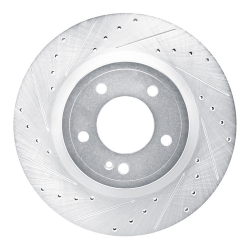R1 19-25 Mercedes-Benz G580 Rear Left Drilled & Slotted Silver Brake Rotor