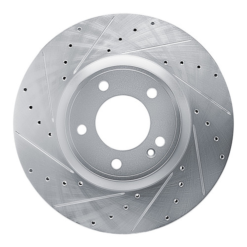 R1 19-25 Mercedes-Benz G550 Front Left Drilled & Slotted Silver Brake Rotor