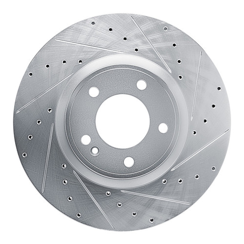 R1 19-25 Mercedes-Benz G550 Front Right Drilled & Slotted Silver Brake Rotor