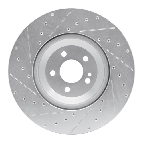 R1 17-23 Mercedes-Benz E43 AMG Rear Right Drilled & Slotted Silver Brake Rotor
