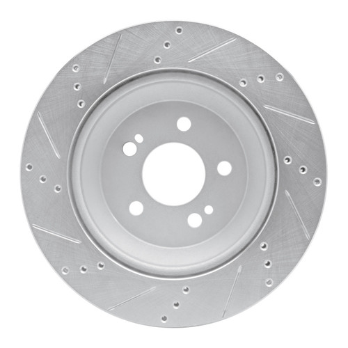 R1 15-21 Mercedes-Benz S450 Rear Right Drilled & Slotted Silver Brake Rotor