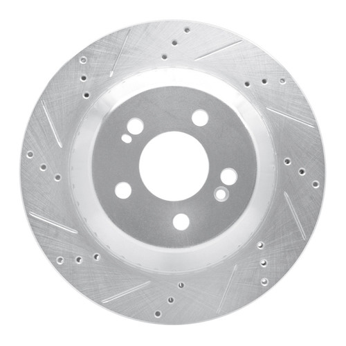 R1 15-21 Mercedes-Benz S550 Rear Left Drilled & Slotted Silver Brake Rotor