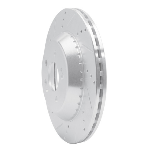 R1 15-21 Mercedes-Benz S550 Rear Left Drilled & Slotted Silver Brake Rotor