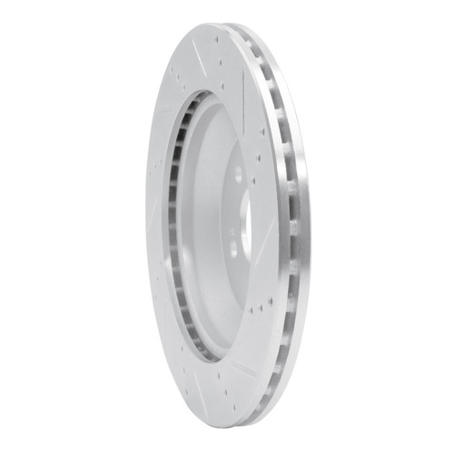 R1 15-21 Mercedes-Benz S550 Rear Left Drilled & Slotted Silver Brake Rotor