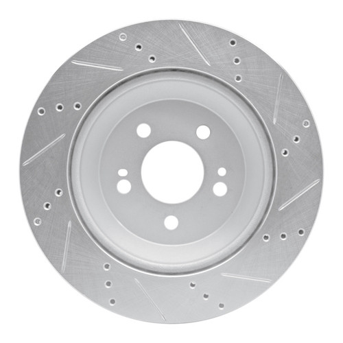 R1 15-21 Mercedes-Benz S550 Rear Left Drilled & Slotted Silver Brake Rotor