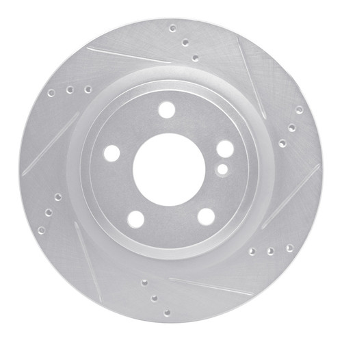 R1 14-19 Mercedes-Benz CLA250 Rear Right Drilled & Slotted Silver Brake Rotor