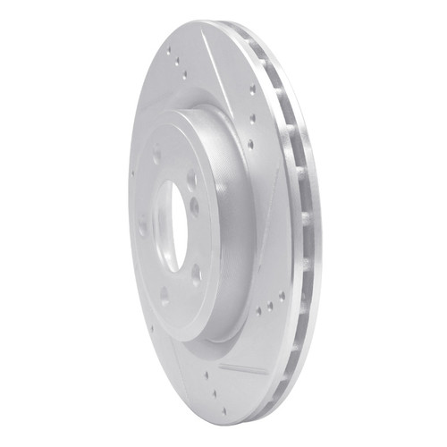 R1 14-19 Mercedes-Benz CLA250 Rear Right Drilled & Slotted Silver Brake Rotor