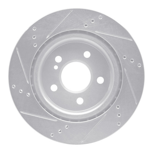 R1 14-19 Mercedes-Benz CLA250 Rear Right Drilled & Slotted Silver Brake Rotor