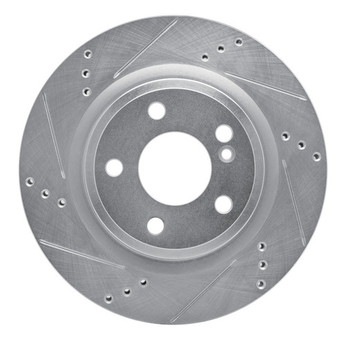 R1 14-19 Mercedes-Benz GLA250 (Mexico) Rear Left Drilled & Slotted Silver Brake Rotor