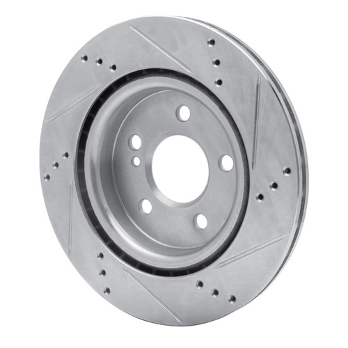 R1 14-19 Mercedes-Benz GLA250 (Mexico) Rear Left Drilled & Slotted Silver Brake Rotor