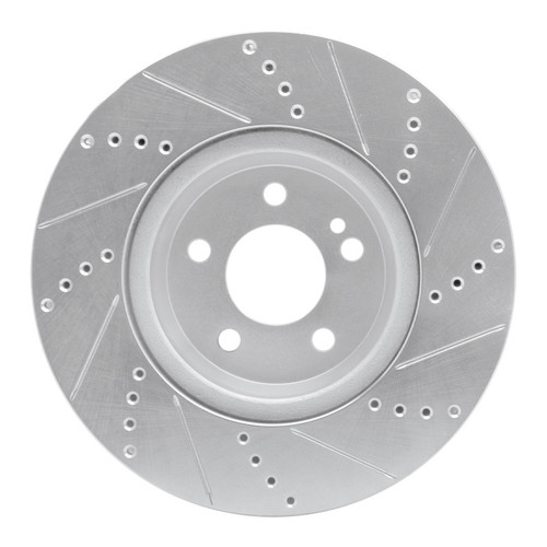 R1 16-23 Mercedes-Benz GLC350e Rear Left Drilled & Slotted Silver Brake Rotor