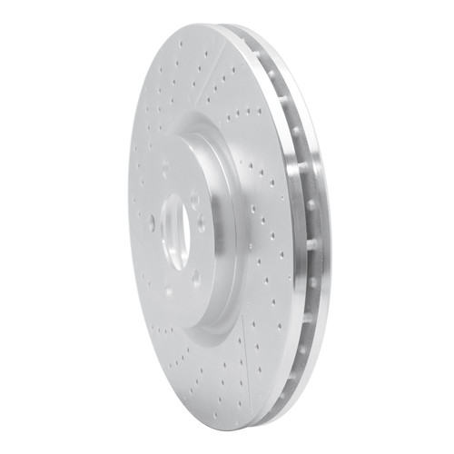 R1 14-19 Mercedes-Benz GLA45 AMG Front Drilled & Slotted Silver Brake Rotor