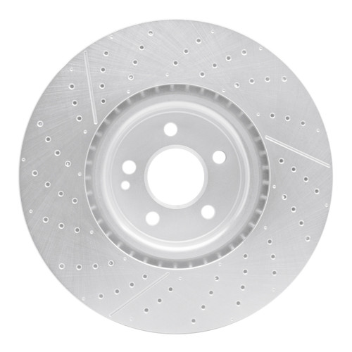 R1 14-19 Mercedes-Benz GLA45 AMG Front Drilled & Slotted Silver Brake Rotor