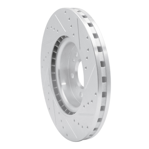 R1 12-18 Mercedes-Benz ML350 Front Left Drilled & Slotted Silver Brake Rotor