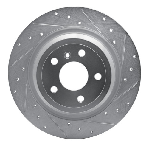 R1 12-18 Mercedes-Benz ML350 Rear Right Drilled & Slotted Silver Brake Rotor