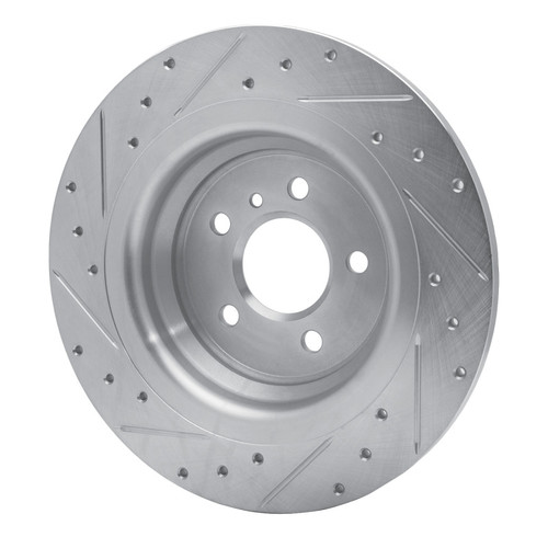 R1 12-18 Mercedes-Benz ML350 Rear Right Drilled & Slotted Silver Brake Rotor