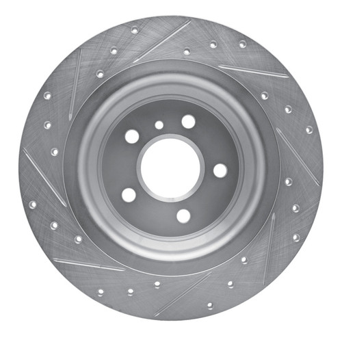 R1 12-18 Mercedes-Benz ML350 Rear Right Drilled & Slotted Silver Brake Rotor