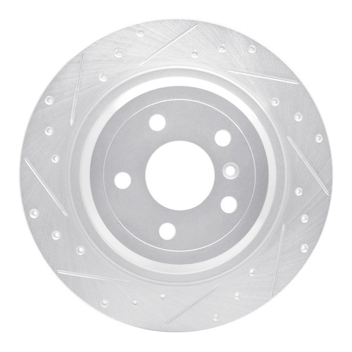 R1 12-18 Mercedes-Benz GLE300D Rear Left Drilled & Slotted Silver Brake Rotor
