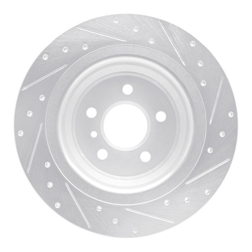 R1 12-18 Mercedes-Benz GLE300D Rear Left Drilled & Slotted Silver Brake Rotor