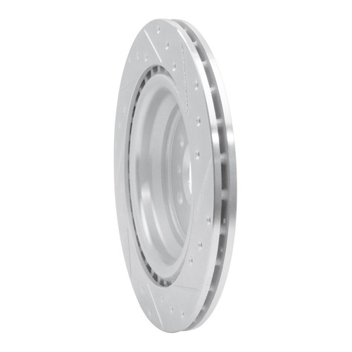 R1 12-19 Mercedes-Benz GLE300D Rear Left Drilled & Slotted Silver Brake Rotor