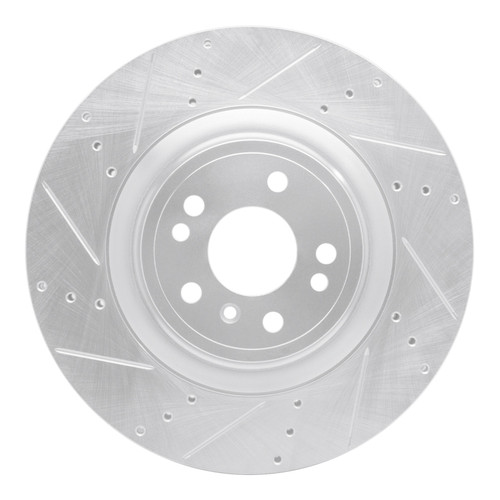 R1 12-19 Mercedes-Benz GLE300D Front Left Drilled & Slotted Silver Brake Rotor