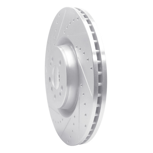 R1 07-09 Mercedes-Benz GL320 Front Left Drilled & Slotted Silver Brake Rotor