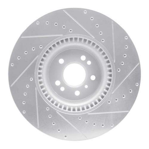 R1 07-09 Mercedes-Benz GL320 Front Left Drilled & Slotted Silver Brake Rotor