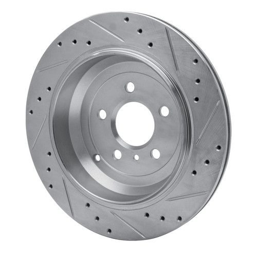 R1 06-12 Mercedes-Benz ML320 Rear Left Drilled & Slotted Silver Brake Rotor