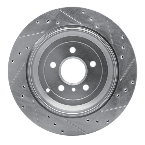 R1 06-12 Mercedes-Benz ML320 Rear Left Drilled & Slotted Silver Brake Rotor